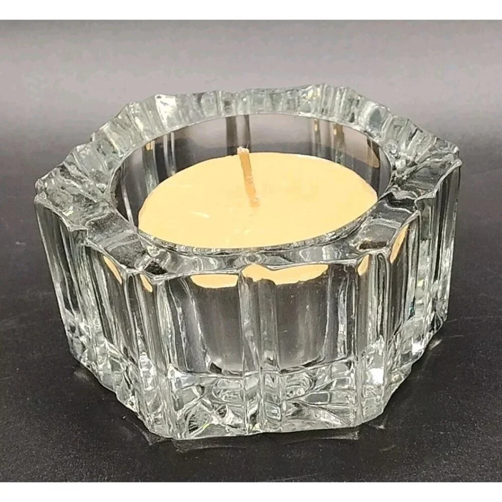 Salt Cellars /Tealight Holders Set of 4 Thick Clear Glass Wedding Shower Display
